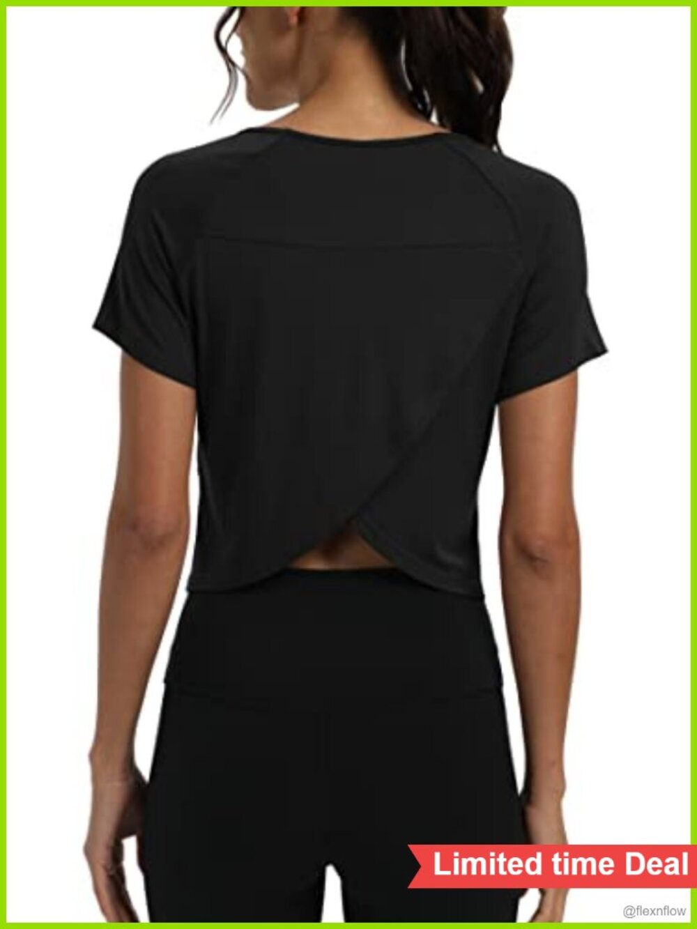 Cropped Split Back Loose Fit Athletic Gym Workout T-Shirt